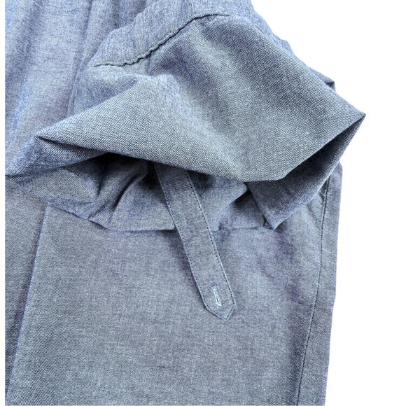 Beverly Drive Chambray & Lace Blouse Tunic 3/4 Roll Tab Plus 20-22W Blue Black - Picture 8 of 12